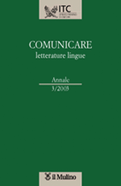 Cover Comunicare letterature lingue - Annale 3/2003
